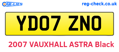 YD07ZNO are the vehicle registration plates.