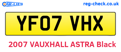 YF07VHX are the vehicle registration plates.