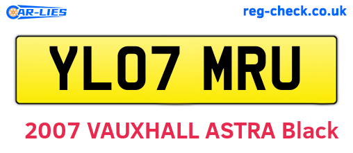 YL07MRU are the vehicle registration plates.