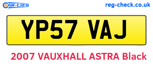 YP57VAJ are the vehicle registration plates.