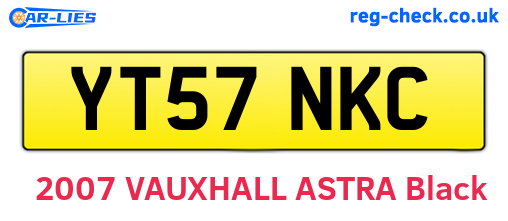 YT57NKC are the vehicle registration plates.