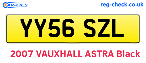 YY56SZL are the vehicle registration plates.
