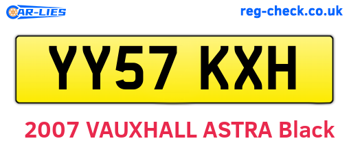 YY57KXH are the vehicle registration plates.