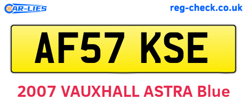 AF57KSE are the vehicle registration plates.