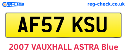 AF57KSU are the vehicle registration plates.