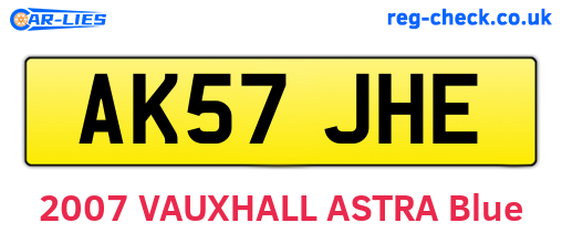 AK57JHE are the vehicle registration plates.