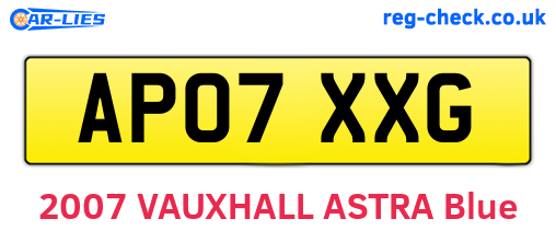 AP07XXG are the vehicle registration plates.