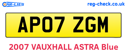 AP07ZGM are the vehicle registration plates.