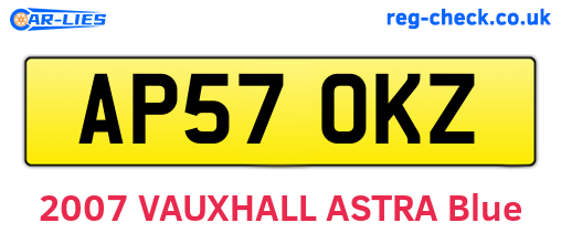 AP57OKZ are the vehicle registration plates.