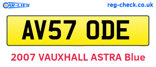 AV57ODE are the vehicle registration plates.