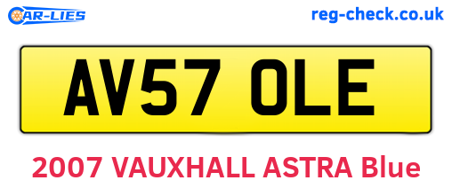 AV57OLE are the vehicle registration plates.