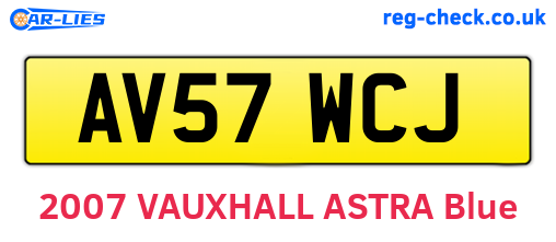 AV57WCJ are the vehicle registration plates.