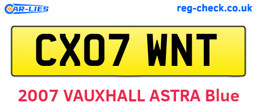 CX07WNT are the vehicle registration plates.