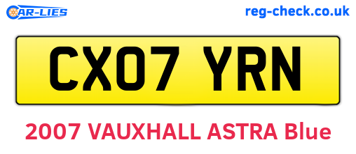 CX07YRN are the vehicle registration plates.