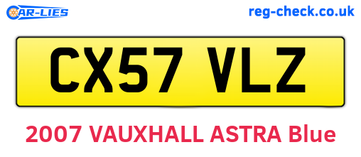 CX57VLZ are the vehicle registration plates.