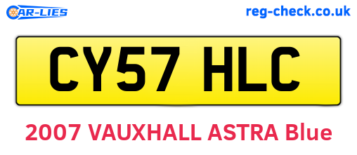 CY57HLC are the vehicle registration plates.
