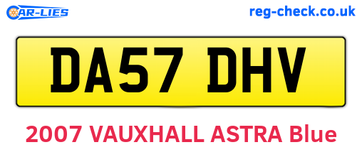 DA57DHV are the vehicle registration plates.