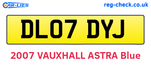 DL07DYJ are the vehicle registration plates.