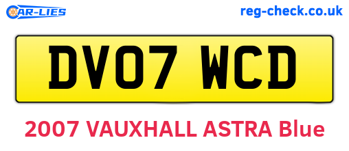 DV07WCD are the vehicle registration plates.