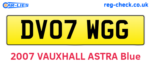 DV07WGG are the vehicle registration plates.