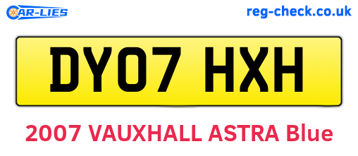 DY07HXH are the vehicle registration plates.