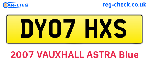 DY07HXS are the vehicle registration plates.