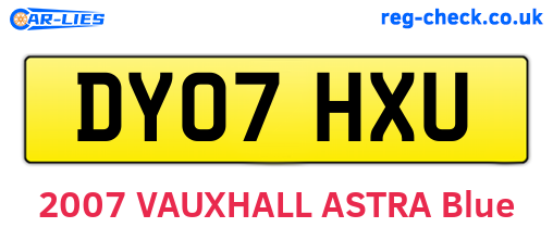 DY07HXU are the vehicle registration plates.
