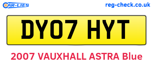 DY07HYT are the vehicle registration plates.