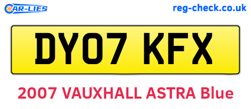 DY07KFX are the vehicle registration plates.