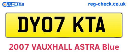 DY07KTA are the vehicle registration plates.