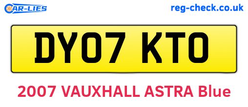 DY07KTO are the vehicle registration plates.