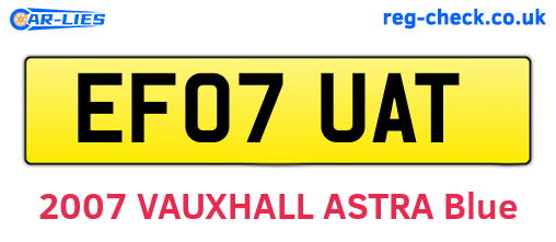 EF07UAT are the vehicle registration plates.