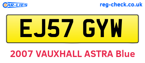 EJ57GYW are the vehicle registration plates.