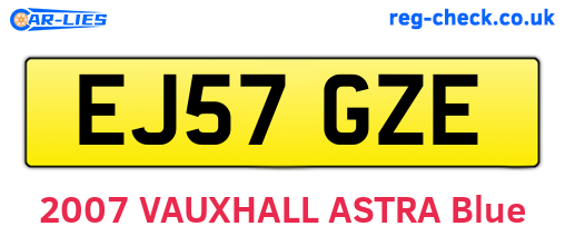 EJ57GZE are the vehicle registration plates.