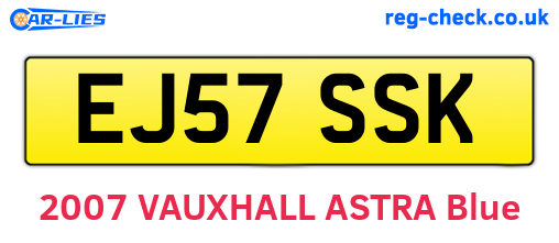 EJ57SSK are the vehicle registration plates.