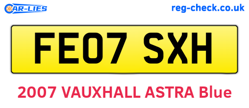 FE07SXH are the vehicle registration plates.