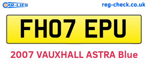 FH07EPU are the vehicle registration plates.