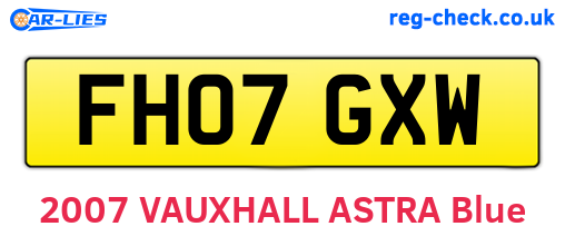 FH07GXW are the vehicle registration plates.