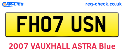 FH07USN are the vehicle registration plates.