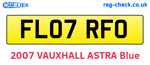 FL07RFO are the vehicle registration plates.