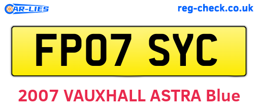 FP07SYC are the vehicle registration plates.