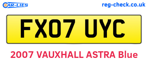 FX07UYC are the vehicle registration plates.