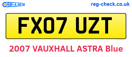 FX07UZT are the vehicle registration plates.