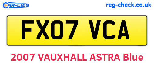 FX07VCA are the vehicle registration plates.