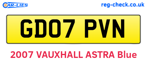 GD07PVN are the vehicle registration plates.