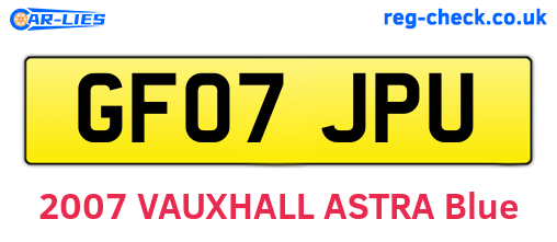 GF07JPU are the vehicle registration plates.
