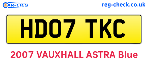 HD07TKC are the vehicle registration plates.