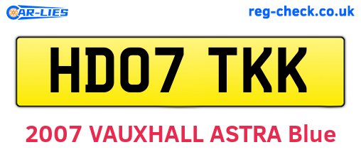 HD07TKK are the vehicle registration plates.