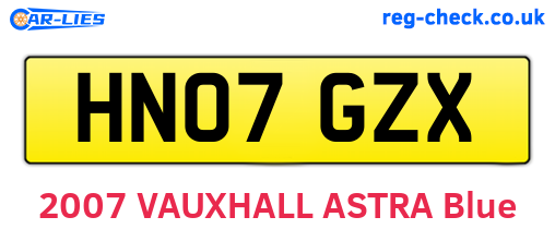 HN07GZX are the vehicle registration plates.