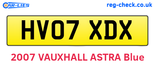 HV07XDX are the vehicle registration plates.